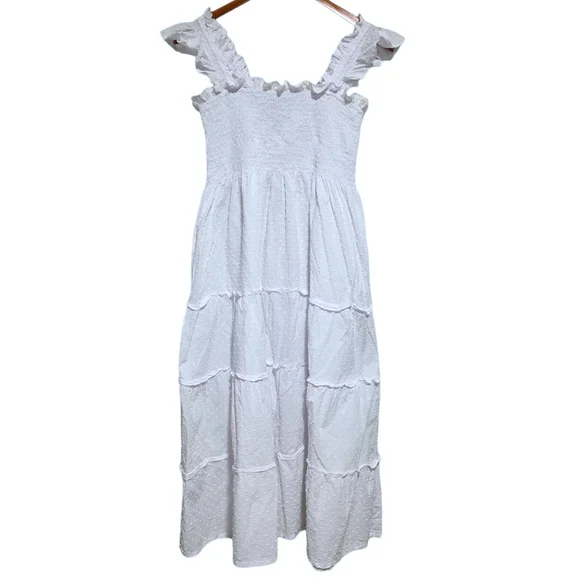 Hill House The Ellie Nap Dress in White Swiss Dot Size Medium - Picture 4 of 5